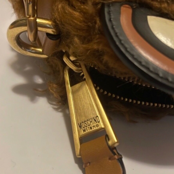 MOSCHINO Teddy Bear Smooth-leather And Mohair Cross-body Bag In Brown - Picture 12 of 13